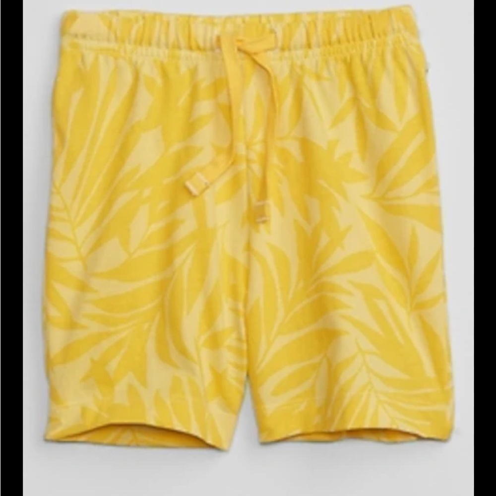 NWT Baby Gap Yellow Floral Print Pull On Shorts Size 12-18 Months